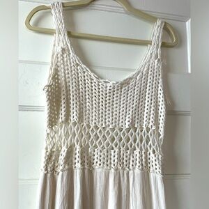 Lovestitch crochet and crepe flowy boho maxi dress size S. Perfect for summer!